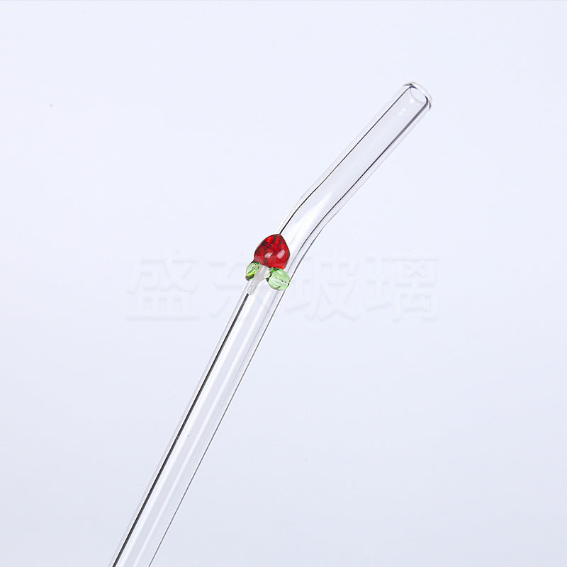 Wholesale Creative Fruit Animal Pure Handmade Heat-resistant High Borosilicate Glass Straws